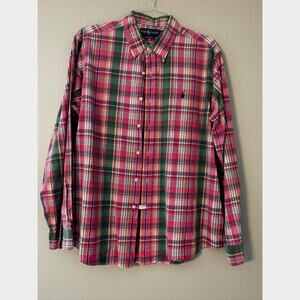 Ralph Lauren Custom Fit XL Men’s Madras Plaid Button-Down Shirt – Long Sleeve